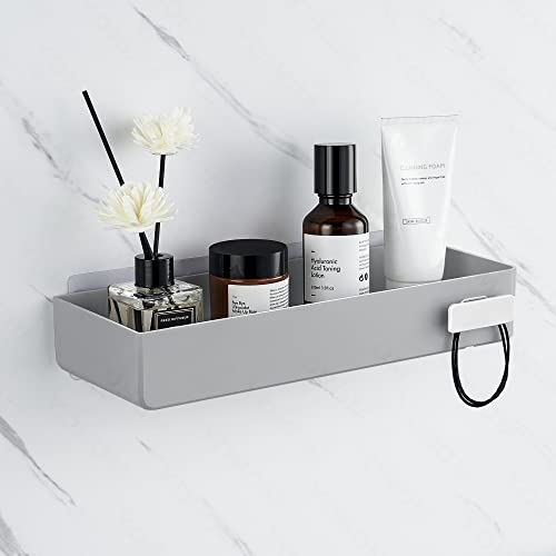 YOHOM Mensola Bagno Senza Foratura Grigio Mensola Bagno Doccia Adesiva da Muro Plastica Mensole da Parete per Doccia Portaoggetti