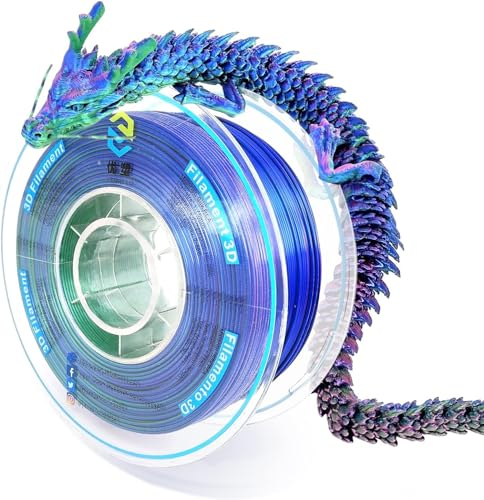 YOUSU Dreifarbiges PLA Filament,3D Drucker Filament 1,75mm(﹢/-0,03mm), Seiden Rosa/Blau/Grün Dreifarbiges Filament, Passend für die Meisten FDM Drucker, 1 kg/2,2 lbs