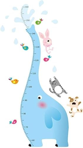 Cartoon-Wandaufkleber, personalisierte Messlatte, Elefant, Kinder-Höhenmessung, Wachstumstabelle, Wandaufkleber for Kinder, Schlafzimmer, Wohnzimmer, Kinderzimmer, Hintergrundaufkleber, abnehmbare Dek