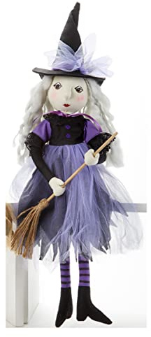 Horror-Shop Lila Halloween Hexe Kantenhocker Figur zur Dekoration 50cm