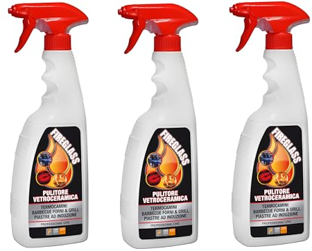 Faren FIREGLASS, Detergente Pulisci Vetro Camino e Stufa ad alta efficacia per Vetroceramica, Forni, Barbecue, Piani a induzione, Termocamini, 750 ml (3)