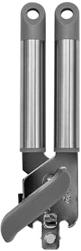 Fackelmann MODE Can Opener, Stainless Steel Handle, Food Safe Handheld Manual Tin Opener, Multifunctional with Bottle Cap Opener, Comfortable Handle, Sharp Cutting Blades, 21cm, Grey & Silver