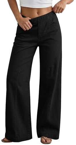 GRAPENT Casual Work Outfits - Women's Chinos & Jeans in True Black - Business Casual - Sizes 16, 18