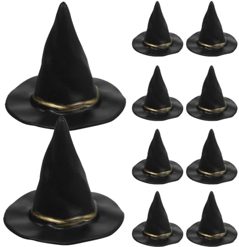 KOMBIUDA 10stücke Miniatur Hexenhüte Für Puppenhaus Kleine Halloween Hüte Für Diy Dekoration Und Bastelprojekte Als Geschenk Für Halloween-partys