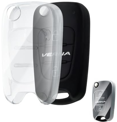OFFCURVE Schlüsselhülle Transparent Autoschlüssel Hülle, Schlüsselcover Schlüsselgehäuse für Hyundai Elantra i10-i40 ix20-ix55 Santa Fe Verna Sportage Carens Forte Avante