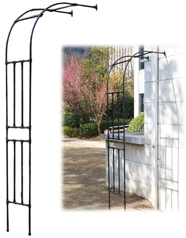 Gartenbogen Halbbogen Pergola Rankhilfe Torbogen 120cm 180cm 220cm 300cm Breite Garten Terrasse Spalier Rosenbogen für Verschiedene Kletterpflanzen(120x240cm)