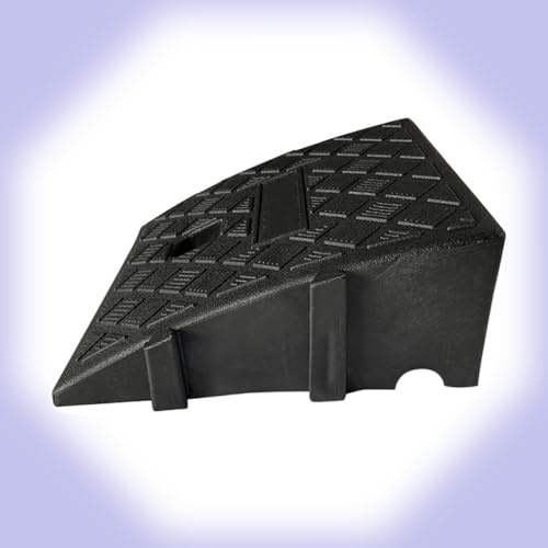 IMUNKT Bordsteinrampen Für Rollstuhl, Türschwellenrampe 7-19cm Hoch, Leicht Stabil Auffahrrampe, Aus Kunststoff, Für Motorroller, Auto, Garage, Stufen, Seniorenscooter(Black,25 * 40 * 16cm)