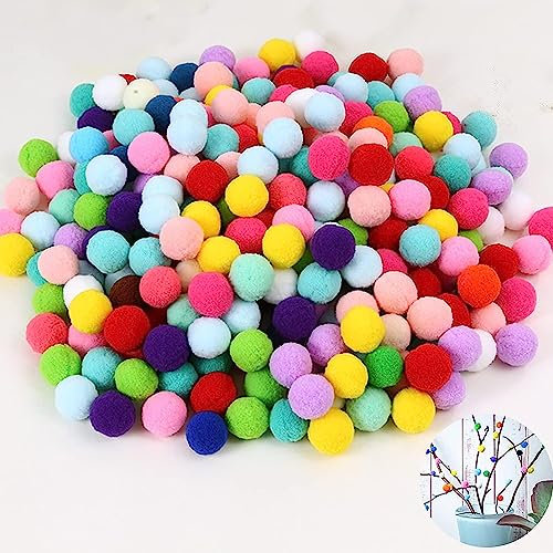 Bunte Pompons, 500 Stück Pompons zum basteln,Bommel, Mini Filzkugeln Multicolored Flauschigen für Partydekoration, Girlanden, Quasten, Haarschmuck, Kleidung