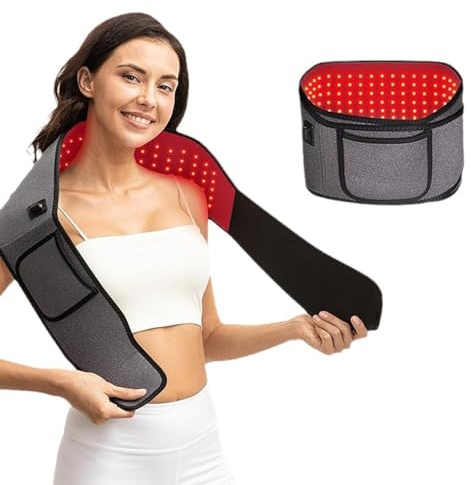 Lampe Luminothérapie pour La Taille - Lampe de Luminothérapie Red Light Therapy LED Rouge 660nm & 850nm, Ceinture de Thérapie Infrarouge pour Le Dos, Les épaules et Les Articulations