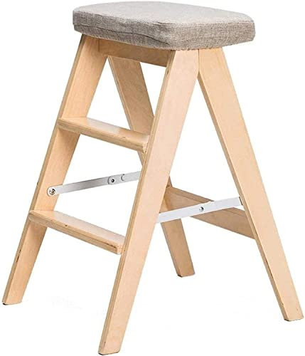 Tragbarer Tritthocker, einfacher Familienhocker – Stühle aus Holz für Erwachsene, Massivholz, kreativer Klapphocker/einfacher klappbarer Tritthocker/Küchenhocker/tragbarer Hocker (Farbe: D) (Farbe: