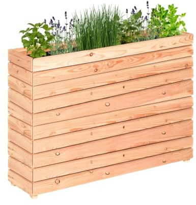 Mega Holz Hochbeet MODULO 120x30x75 cm (BxTxH) - Wetterfester Pflanzkübel aus Holz für Innen- und Außenbereich - Blumenkübel aus witterungsbeständiger Lärche für Garten, Terrasse und Balkon, Modular