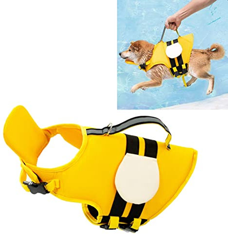Hundelebensjacke, Eva Schwimmende Baumwolle Safe Reflektierende wasserdichte Hundeschwimmweste mit Rettungsgriff Zum Surfen (Typ 1 S Brustumfang: 43–56 cm/17–22 Zoll,)