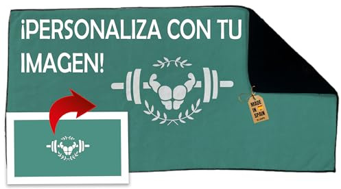 LolaPix Asciugamano sportivo piccolo personalizzato (100 x 50 cm). Asciugamano per palestra, allenamento o fisioterapia. Adatto a uomo e donna. Può essere stampato con un logo personalizzato.