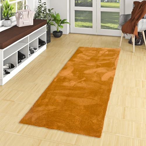 Snapstyle Super Soft Hochflor Läufer Livorno Kurkuma Gelb - Pflegeleicht, Zuschneidbar, Ideal für Flur, Schlafzimmer, Kinderzimmer oder Arbeitszimmer