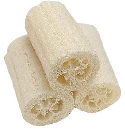 Luffaschwamm | Körperschrubber | natürlicher Luffa | 3er-Pack für Dusche, Badeschrubber, Tiefenreinigungsschwamm für Hautpflege, Peeling, Gesicht, Rücken Körper Reinigung
