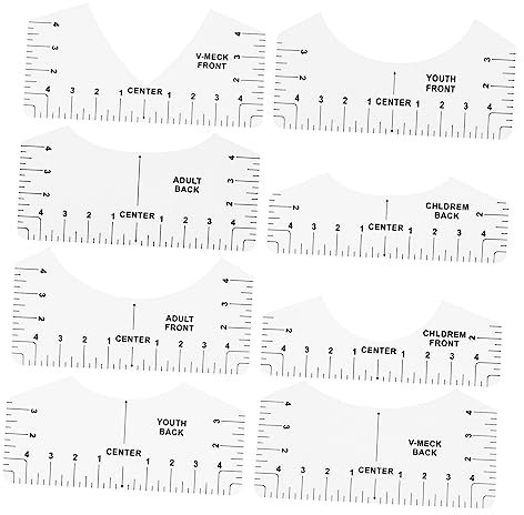 SEWACC 8stücke Teiliges T-shirt Zentrierlineal Tabelle Ausrichtungswerkzeug T-shirt Vorlagenlineal Messgerät Für Kleidung
