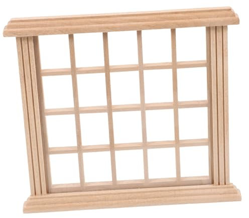 KOMBIUDA De Ventana De Casa De Muñecas Miniaturas De Muebles Ventana De Madera No Coloreada Accesorio De Decoración
