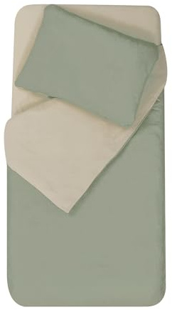 Mon PTIT Dodo - Parure DE Couette 75x120 cm + TAIE 35x45 cm GINKY/Sable, Vert