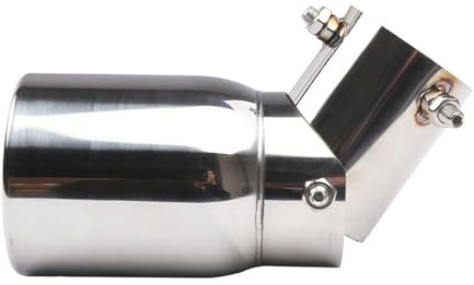 Auto Auspuffrohr Runde Edelstahl-Auspuffblende 63mm/3,5 Zoll 89mm verstellbar universell Auto-SUV Auspuffblende mit einzelner gerollter Kante und Anschraubmöglichkeit Auspuffrohr(Polished Silver)