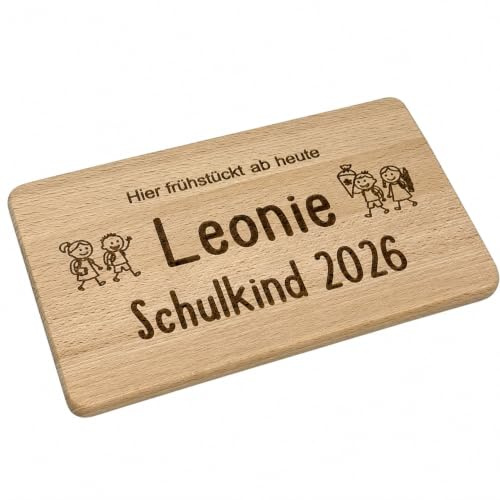 Frühstücksbrett Brotbrett fürs Schulkind zum Schulanfang (Jahreszahl personalisiert)