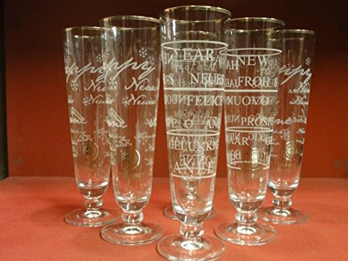 6 VERRES WARSTEINER 25CL BONNE ANNEE HT.21,80CM
