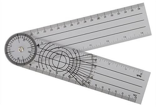 Tutoy Professional 360 Grad Multi-Lineal Goniometer Winkel Spinal Lineal - 1pcs