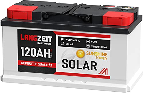 LANGZEIT 120Ah 12V Solarbatterie Boot Marine Wohnmobil Solar Batterie 100Ah