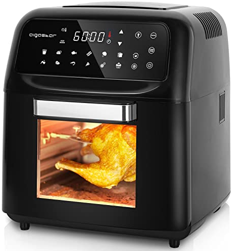 Aigostar Master - Freidora sin aceite, freidora de aire caliente 14 en 1 con pantalla táctil LED. 10L, 1650W. Incluye 5 accesorios.