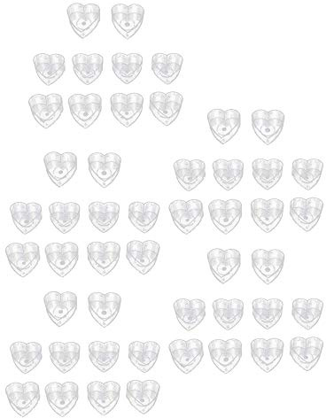 Tenlacum - Tazze in plastica trasparente, a forma di cuore, in policarbonato, 40 x 12 mm, impilabili