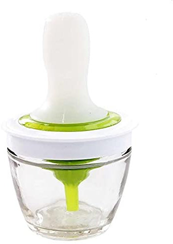 Botella de aceite y juego de cepillo Botella de cepillo de aceite de silicona con recipiente transparente de vidrio para cocinar barbacoa de barbacoa brocha resistente al calor