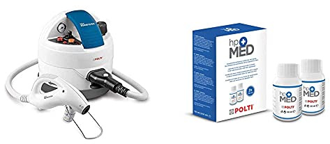 Polti Sani System Business, dispositivo patentado de desinfección a vapor (DDV) para superficies y tejidos + Polti PAEU0243 PAEU0244 2 Botellas de 50 ml de detergente HPMed