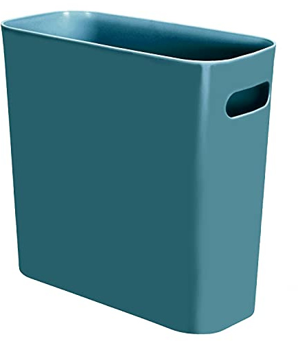 Youngever 5,5 L Schlanker Mülleimer - Wiederverwendbarer Kunststoff-Behälter Mit Griffen für Zuhause, Büro, Wohnzimmer, Arbeitszimmer, Küche, Bad (Blaugrün)