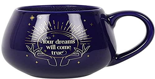 Enchanting Blue Fortune Teller Colour Changing Mug - 9.5cm x 8cm (1 Pc.) - Captivating Design, Holds Approximately 500ml - Perfect Gift