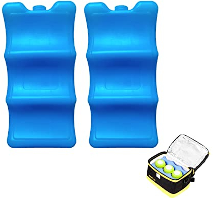 Vulevirtue 2 Stück Kühlakku, Kühltasche und Kühlbox,Kühlelemente für Haushalt und Freizeit, 600ml, 21 * 10 * 5cm (blau) (Blue)