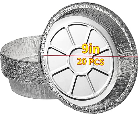 YONCON Teglie usa e getta in alluminio per friggitrice ad aria compressa usa e getta, 21 pezzi, 21 padelle da forno usa e getta, in alluminio rotondo da 22 cm, per cuocere, cucinare, arrostire,