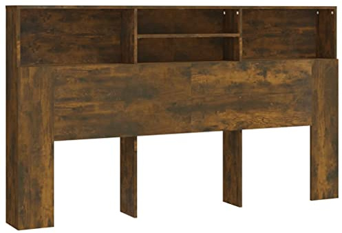 vidaXL Mueble cabecero Color Roble Ahumado 180x19x103,5 cm