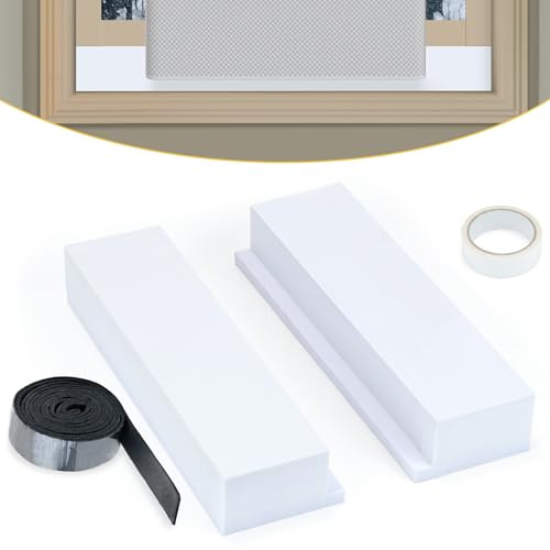 Powrocket 2 Pack Foam Block for U-Shape Window AC Units,Window AC Curtain Side Foam Block with Weather Seal Tape,Stop Cold Drafts Air Leak,Winter Summer,Compatible with Midea Air Conditioner