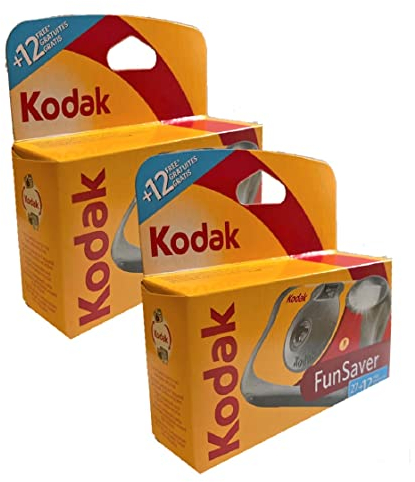 Lot de 2 appareils photo jetables 1A PORST KODAK Fun Saver / Appareil photo de mariage / Caméra de fête (27 + 12 prises chacune, ISo 800)