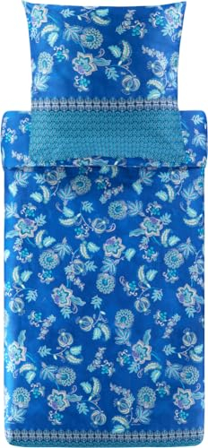 Bassetti CHIAIA Bettwäsche + 1 Kissenhülle aus 100% Baumwollsatin in der Farbe Meditteran B1, Maße: 135x200 + 1 K 80x80 cm - 9327382