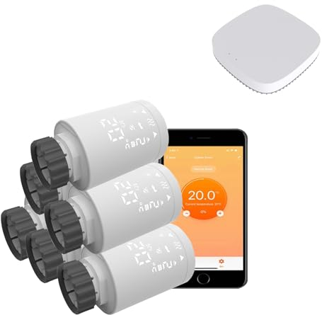 Qiumi Smart ZigBee 3.0 Radiator Thermostat Valve,Voice Control and Alexa Application,for Hot Water Heating System Radiator