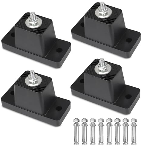 4 Stück Klimaanlagen Schwingungsdämpfer, Gummi Stoßdämpfer mit 8 Stück Dehnschrauben, Vibrationsdämpfer Klimaanlage Stoßfestes Fußpolster, Anti-Vibrations Dämpfer, Stoßdämpfer für Klimaanlage