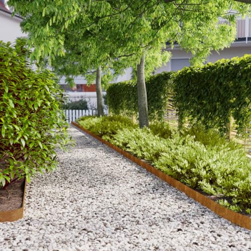 ZEYUAN Bordure per Prato 50 pz 10x103 cm Flessibili in Acciaio Corten,Bordature da Giardino,Bordure per Prato,Bordatura Aiuole Giardino-821891