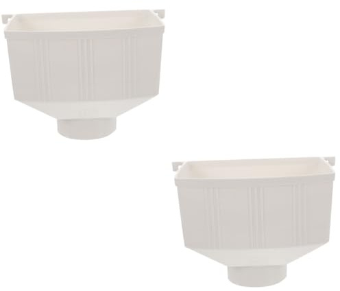 Angoily Drain De Gouttière 2 Pièces Seau De Pluie En Pvc Baril De Pluie Pluviale Entonnoir Gouttière Pvc Gouttiere Pvc Gouttière D'eau De Pluie Connecteur De Drainage De Plastique Blanche