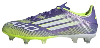 adidas Unisex - Vuxen F50 LEAGUE Soft Ground Football Boots, Purple Rush/Cloud White/Lucid Lemon, 40 EU