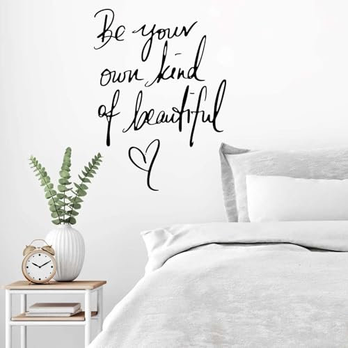 X-BLTU Wandtattoo Sprüche Motivation, Be Your Own Kind of Beautiful Wandtattoo Wohnzimmer Inspirierende Buchstaben Zitate Wandsticker Wanddeko für Schlafzimmer, Badezimmer, Küche, Home Decoration