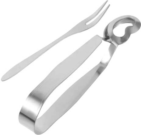 STOBAZA Multi-use Snail Fork Tongs Stainless Steel Seafood Forks and Picks Set