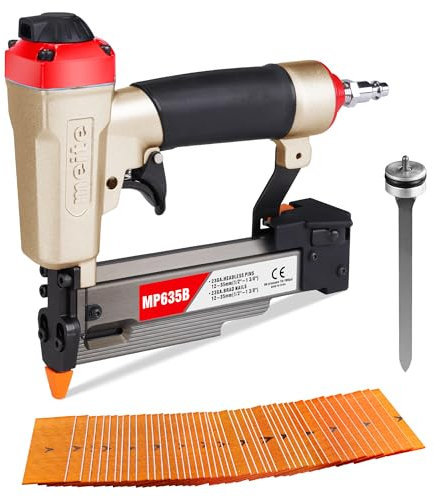 meite MP635B Pin Nailer with 10000PCS Pin Nails (25 mm), Pneumatic 23 Gauge Pin Nailer, Air Micro Pin Nail Gun, Fits 12 mm to 35 mm 23 Gauge Pin Nails, Ideal for Paneling, Small Trim