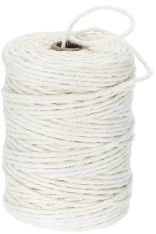 sourcing map Natural Jute Twine String 328ft x 3mm Long Strong Twine Rope for Arts Crafts Ribbon Gift Wrapping Packing Christmas Wedding, White