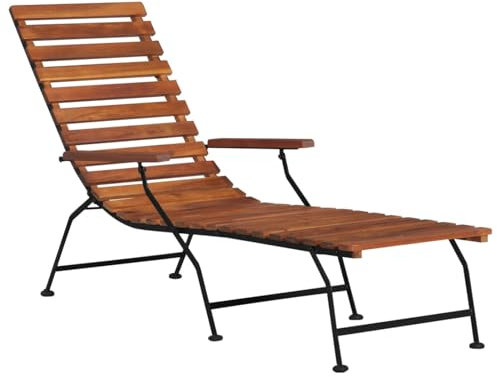 Xichuzi Outdoor Liegestuhl, Gartenliege, Sonnenliege, Relaxliege, Deckchair, Terrassenstühle, Beach Chair, Saunaliege, Akazienholz Massiv