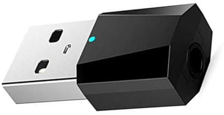 USB Kabelloser Audioempfänger und Sender, Kleiner 3,5-mm Aux Adapter | Schwarz aus Kunststoff, für Computer und Tablet, Leichtes Design, Breite Kompatibilität